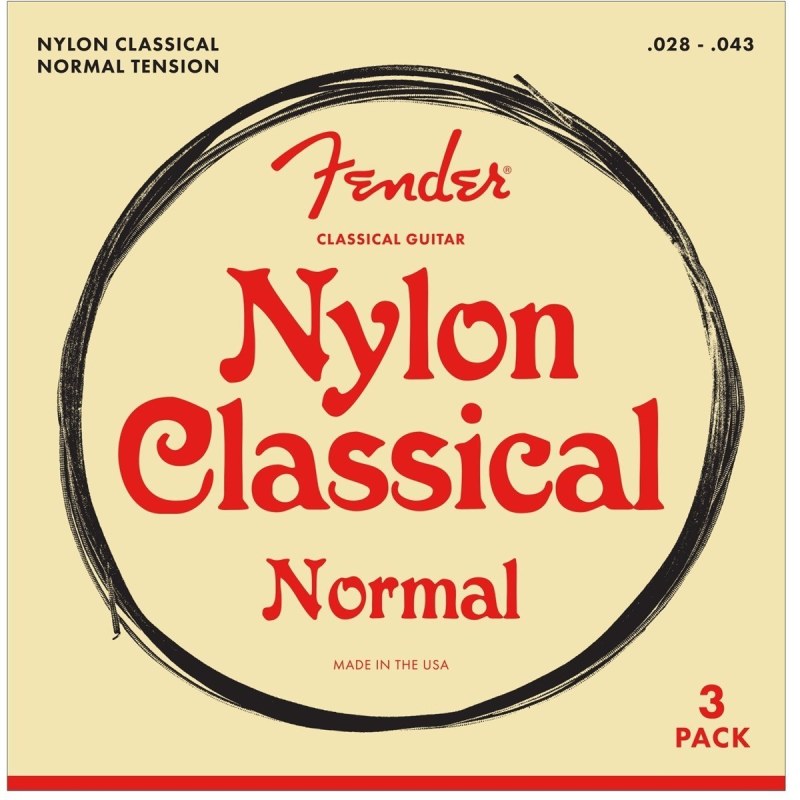 Fender Nylon Acoustic Strings 100 Clear/Silver 3-Pack