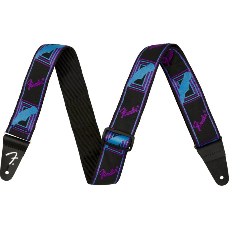 Fender Tracolla Neon Monogrammed Blue & Purple 2"