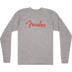 Fender Spaghetti Logo L/S T-Shirt Heather Gray XXL