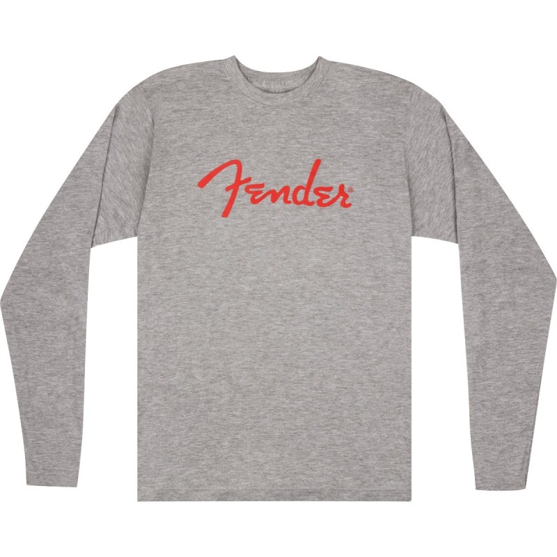 Fender Spaghetti Logo L/S T-Shirt Heather Gray XXL