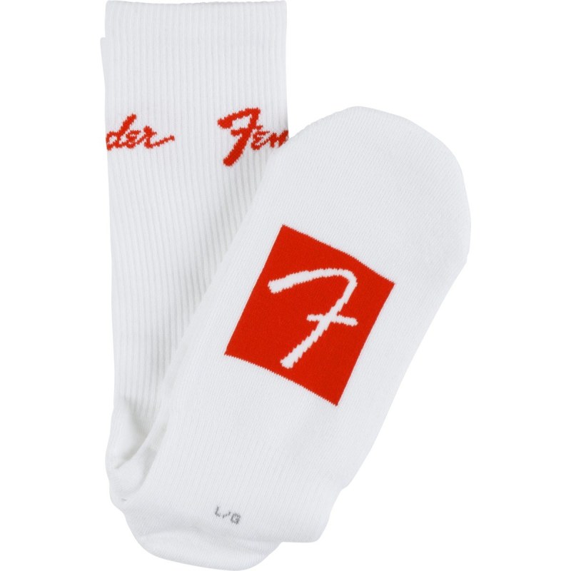 Fender Calzini Logo Stompsock Bianchi Taglia L