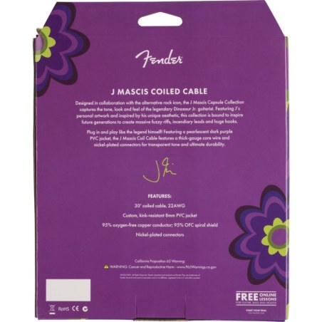 Fender Cavo J Mascis Coil 30' Purple