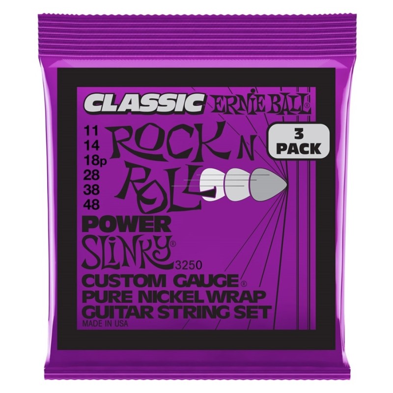 Ernie Ball 3250 3-Pack Rock n Roll Power Slinky 11-48