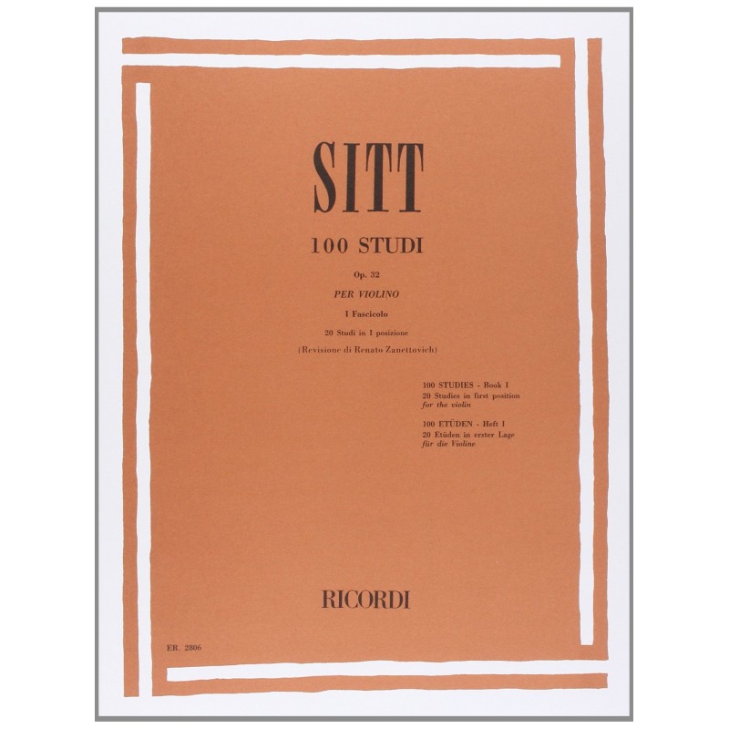 Sitt 100 studi per violino op. 32 primo fascicolo