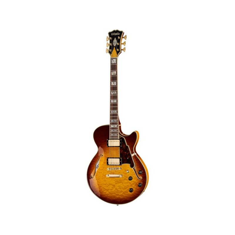 D'Angelico Excel SS XT (with stop-bar tailpiece) Iced Tea Burst Quilt