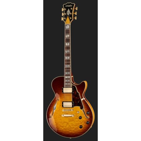 D'Angelico Excel SS XT (with stop-bar tailpiece) Iced Tea Burst Quilt
