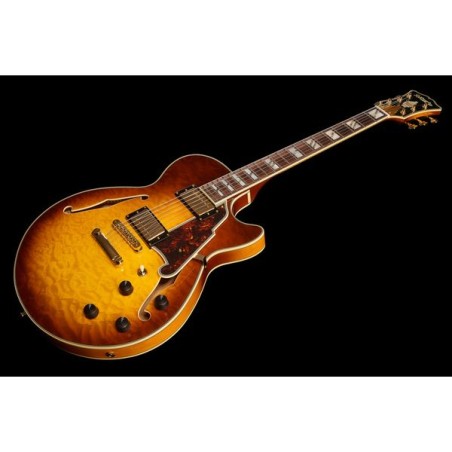 D'Angelico Excel SS XT (with stop-bar tailpiece) Iced Tea Burst Quilt