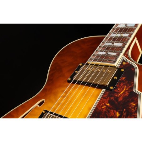 D'Angelico Excel SS XT (with stop-bar tailpiece) Iced Tea Burst Quilt