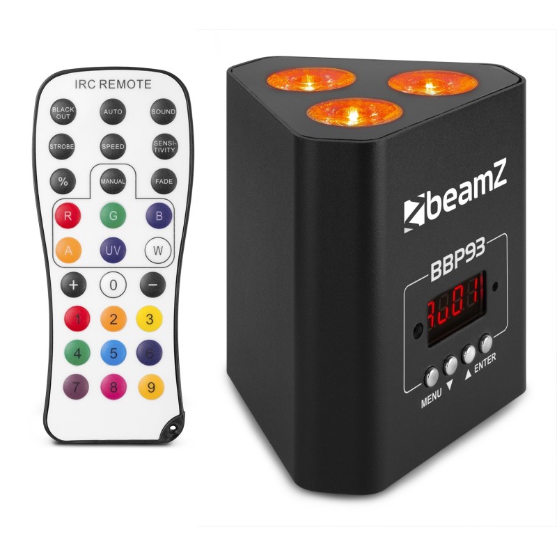 Beamz BBP93 Battery Uplight Par 3x 10W
