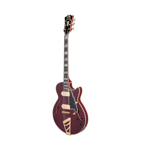 D'Angelico Deluxe SS Baritone Satin Trans Wine
