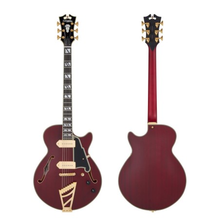 D'Angelico Deluxe SS Baritone Satin Trans Wine