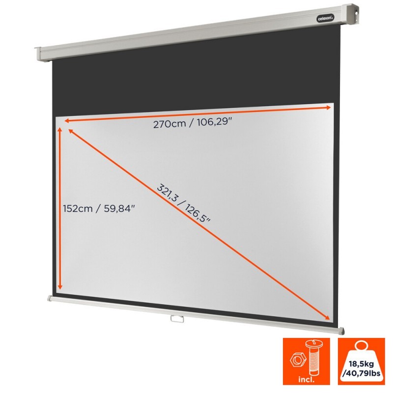 celexon Canvas Roller Blind Professional 280 x 158 cm