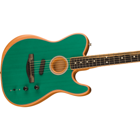 Fender DE American Acoustasonic Telecaster Channel-Bound Neck EB Aqua Teal