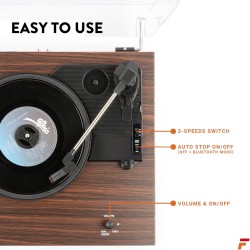 Fenton RP112D Record Player Darkwood