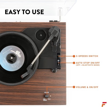 Fenton RP112D Record Player Darkwood