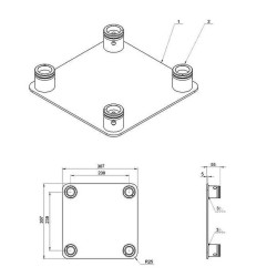 Beamz P30 Truss Baseplate Welded Receivers Black
