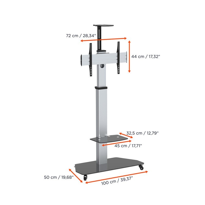 celexon Professional Height-Adjustable Display Trolley Adjust 3270MP