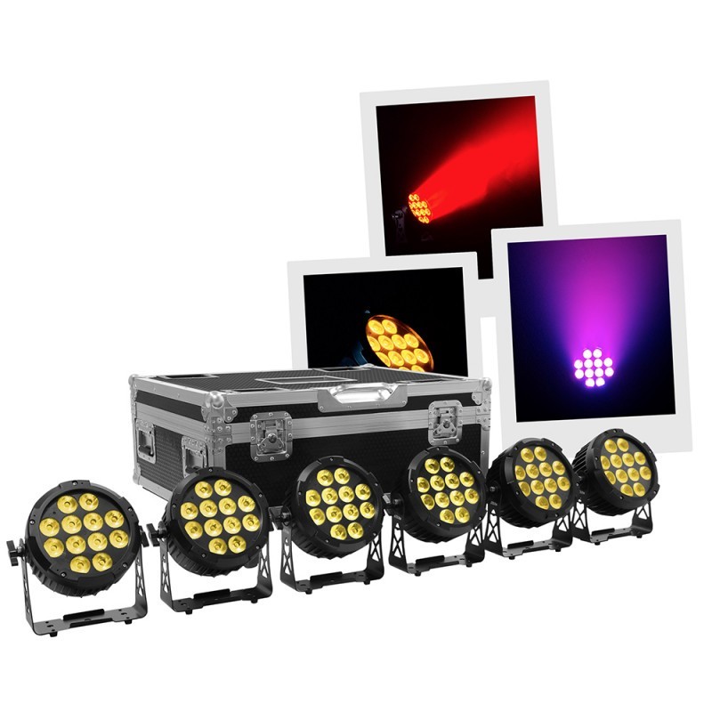 Evolite Wi-Par 12x12W 6in1 with Flightcase