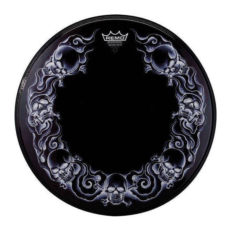Remo Powerstroke 22" SKULL W/B
