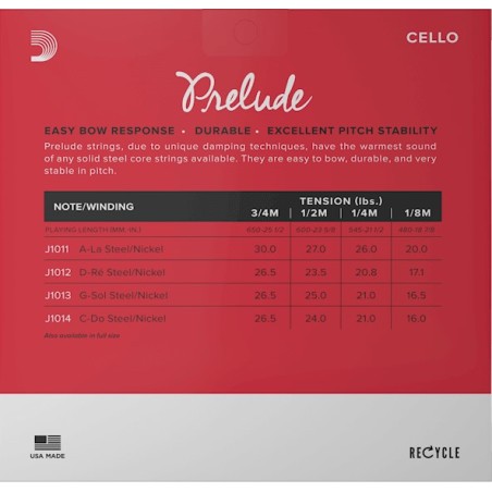 D'Addario J1011 3/4M (LA) Prelude