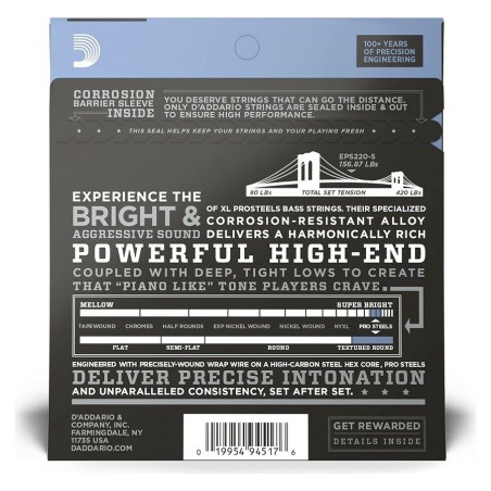 D'Addario EPS220-5 Super Light 40-125