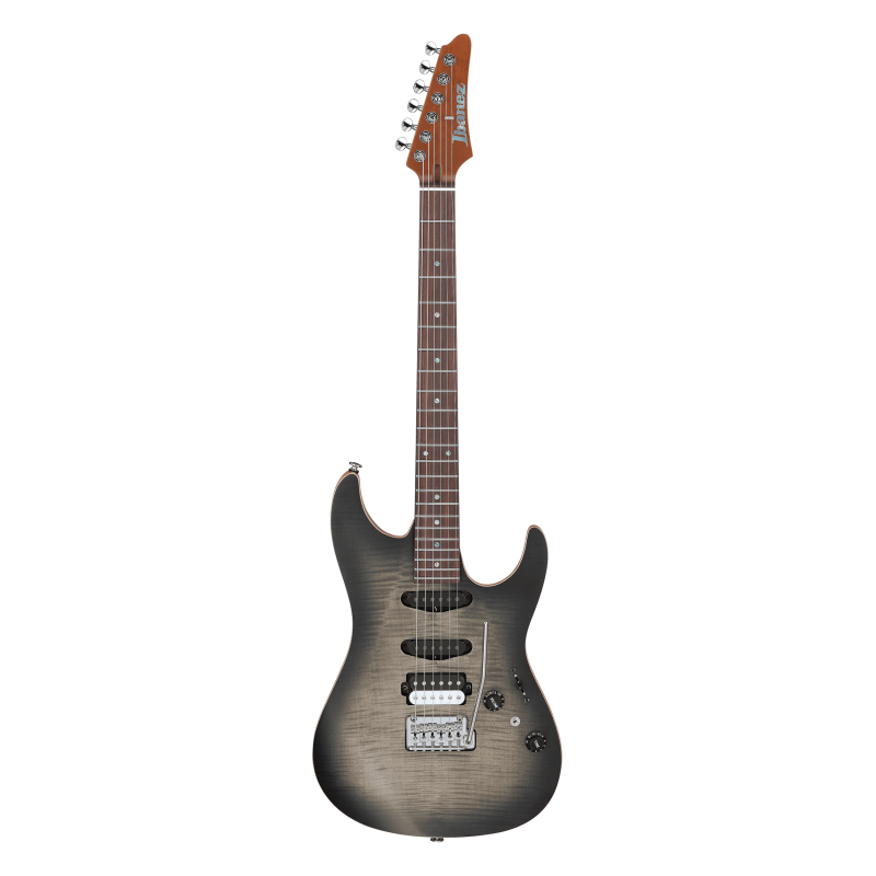 Ibanez TQM2-CUF Charcoal Black Burst Flat