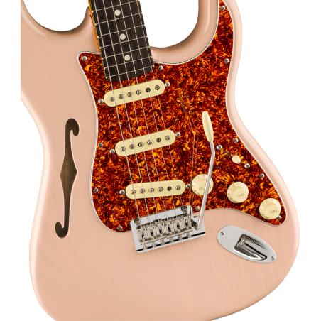 Fender American Professional II Stratocaster Thinline RW Transparent Shell Pink