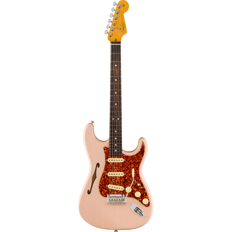Fender American Professional II Stratocaster Thinline RW Transparent Shell Pink