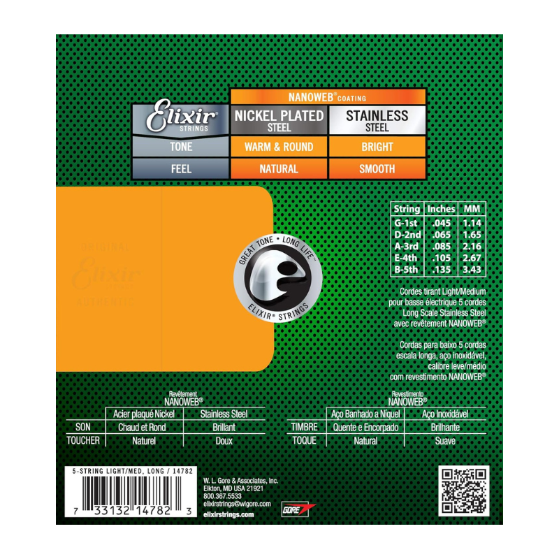 Elixir 14207 45-135 Light Medium NANOWEB