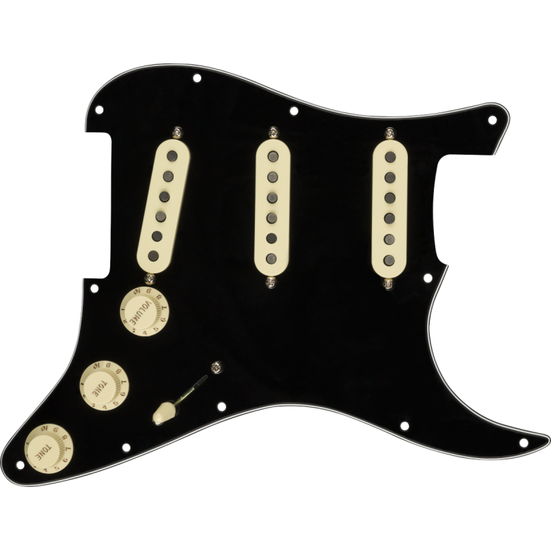 Fender Pre-Wired Strat Pickguard Custom Shop Texas Special SSS Black