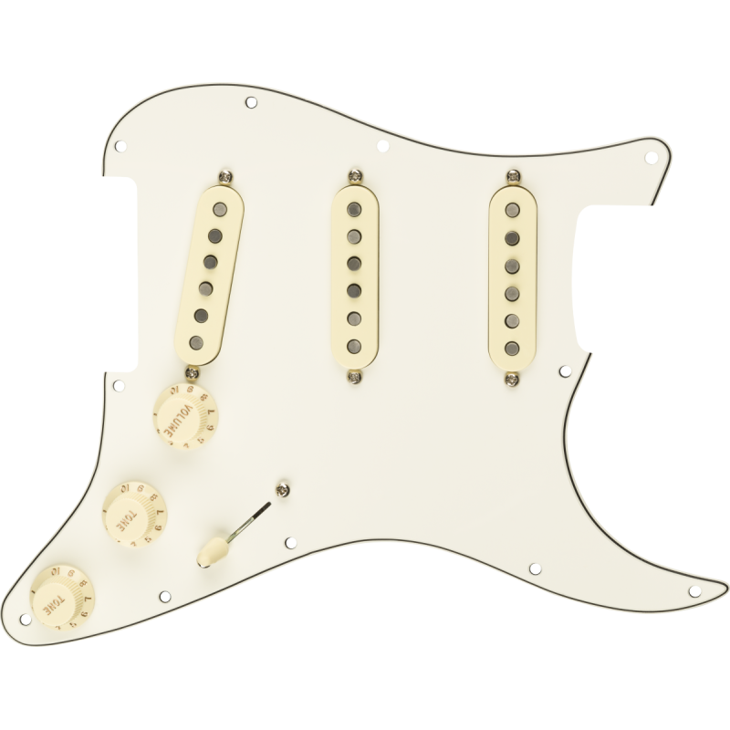 Fender Pre-Wired Strat Pickguard Custom Shop Fat 50's SSS Parchment
