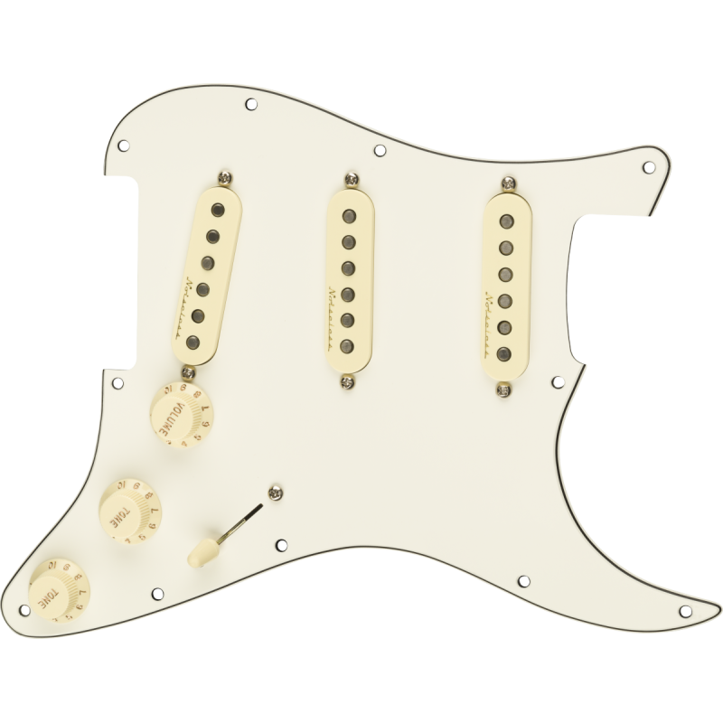 Fender Pre-Wired Strat Pickguard Vintage Noiseless SSS Parchment