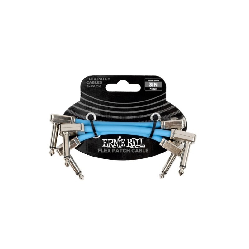 Ernie Ball 6459 Flex Patch Cable Blue 8cm 3pk