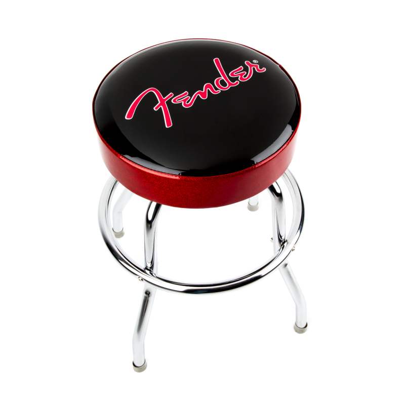 Fender Red Sparkle Logo Barstool Black/Red Sparkle 24"