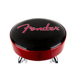 Fender Red Sparkle Logo Barstool Black/Red Sparkle 24"