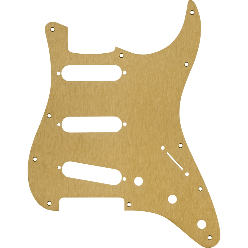 Fender Pickguard Stratocaster S/S/S 11-Hole Mount Gold Anodized Aluminum 1-Ply