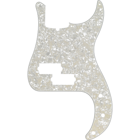 Fender Pickguard Precision Bass 13-Hole Mount with Truss Rod Notch White Pearl 4-Ply