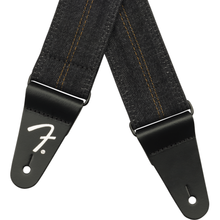 Fender x Wrangler Denim Strap Washed Black Stitch