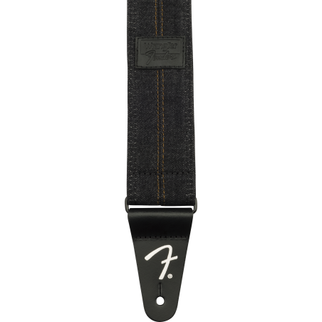 Fender x Wrangler Denim Strap Washed Black Stitch
