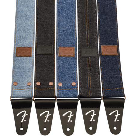 Fender x Wrangler Denim Strap Washed Black Stitch