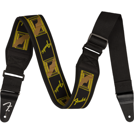 Fender Swell Neoprene Strap Blk/Ylw/Brn Mono 2.5"