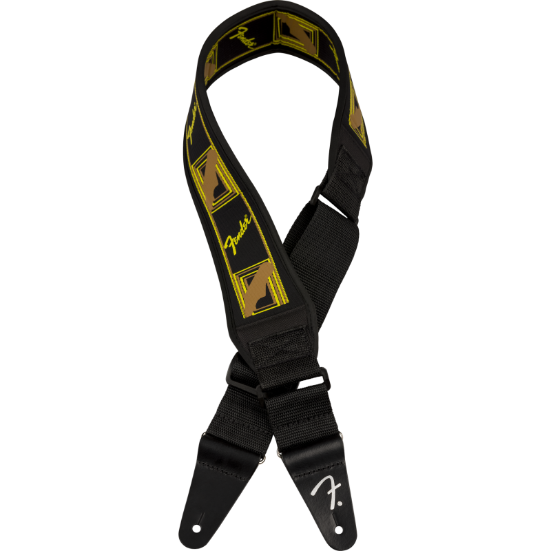 Fender Swell Neoprene Strap Blk/Ylw/Brn Mono 2.5"