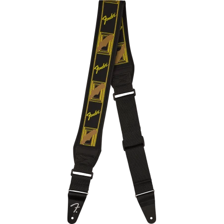 Fender Swell Neoprene Strap Blk/Ylw/Brn Mono 2.5"