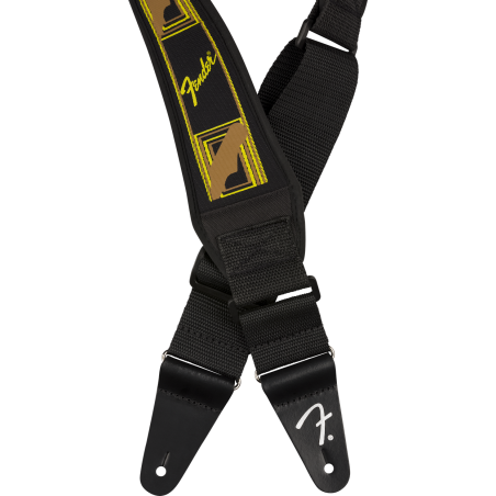 Fender Swell Neoprene Strap Blk/Ylw/Brn Mono 2.5"