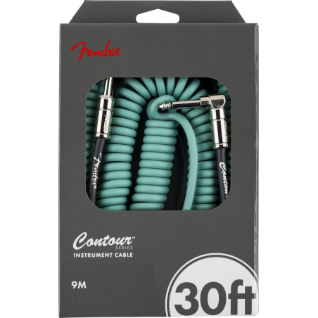 Fender Contour 30' Coiled Cable Sherwood Green