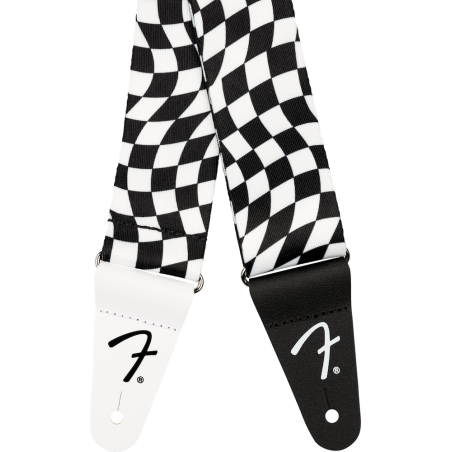 Fender Wavy Checkerboard Polyester Strap Black/White
