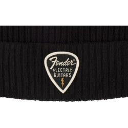 Fender Pick Patch Ribbed Beanie Black