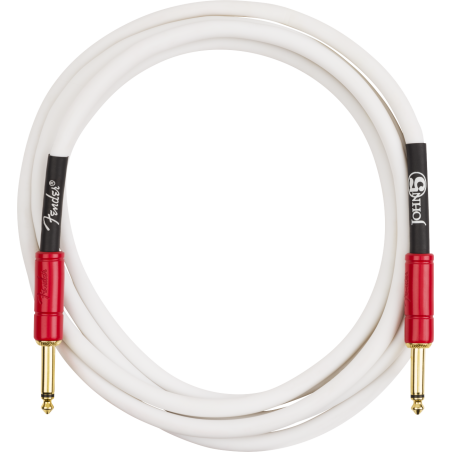 Fender John 5 Instrument Cable White and Red 10'