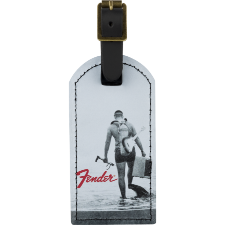 Fender Vintage Ad Luggage Tag Scuba Diver