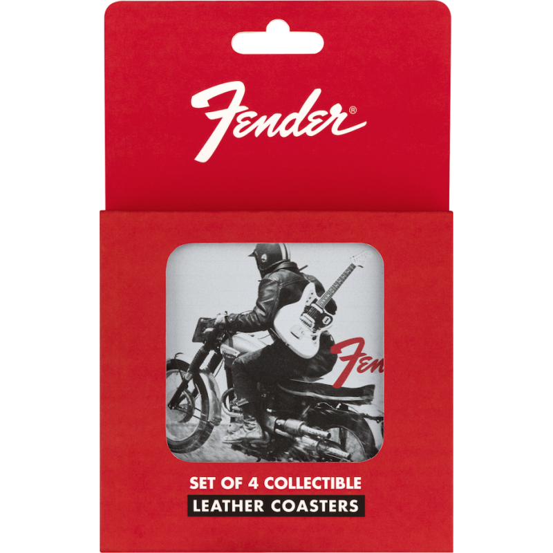 Fender Vintage Ads 4-Pk Coaster Set Black and White